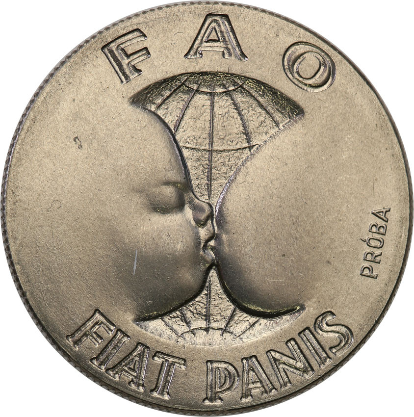 PRL. PRÓBA Nikiel 10 złotych 1971 FAO fiat panis